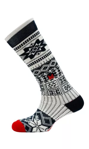Vlnené Merino ponožky Dale of Norway History Socks Knee High - Navy Offwhite Raspberry