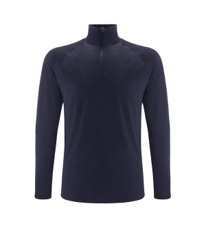 Pánské termo tričko s dlouhým rukávem, modré termoprádlo We Norwegians Sno ZipUp Men - Navy blue