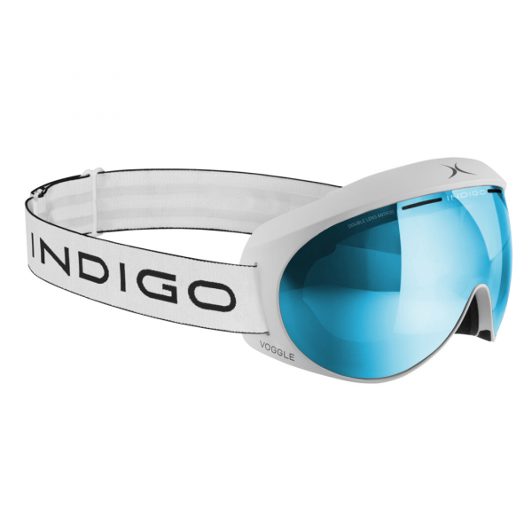 Lyžařské brýle Indigo Voggle Slim Mirror Iceblue White - White strap