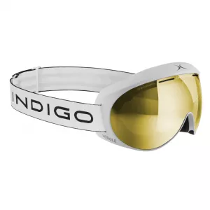Lyžiarske okuliare Indigo Voggle Slim Mirror Gold White - White strap