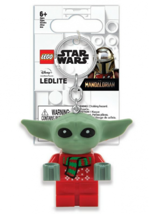 Svietiaca kľúčenka LEGO Star Wars Baby Yoda vo svetri 