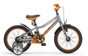 Detský chlapčenský bicykel Kross Racer 4.0 16” lesklý silver/white/orange