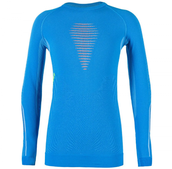 Detské funkčné termo tričko - termoprádlo UYN VISYON JUNIOR SHIRT cyan blue/orange shiny/lime