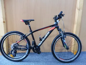 Detský chlapčenský bicykel BAZÁR Kross Level JR 2.0 24” matný čierno-červený