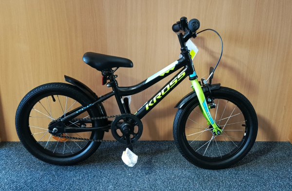 Detský bicykel BAZÁR Kross Racer 3.0 bk/lime/blue 16”