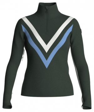 Dámske termo tričko, merino termoprádlo We Norwegians Voss Chevron ZipUp Women - Navy Blue