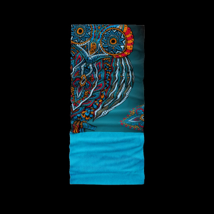 Multifunkčná šatka 4FUN Scarf 8in1 Polartec - Beautiful Owl /Saxon