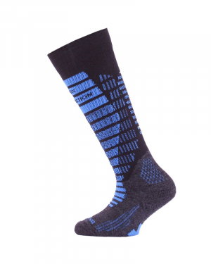 Lyžiarske detské merino termoponožky Lasting SJR 905 black/blue