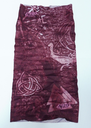 Multifunkční šátek 4FUN Scarf 8in1 Viking - Symbols Claret