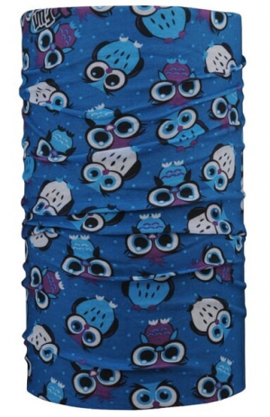 Multifunkční šátek 4FUN Scarf 8in1 KID - Owl Blue