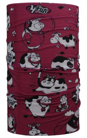 Multifunkční šátek 4FUN Scarf 8in1 KID - Funny Cow Viola