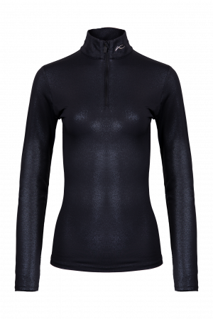 Dámske termo tričko, termo oblečenie Kjus Women Motion Print Half-Zip Black