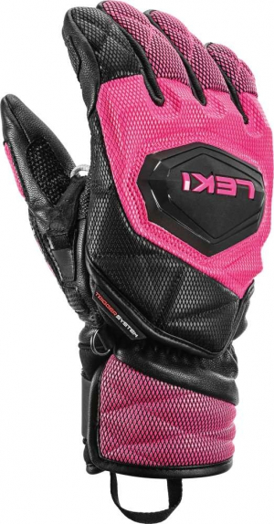 Juniorské lyžiarske rukavice Leki WCR Venom 3D Junior black/pink
