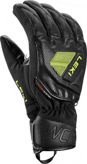 Juniorské lyžiarske rukavice Leki WCR C-Tech 3D Junior black/lemon